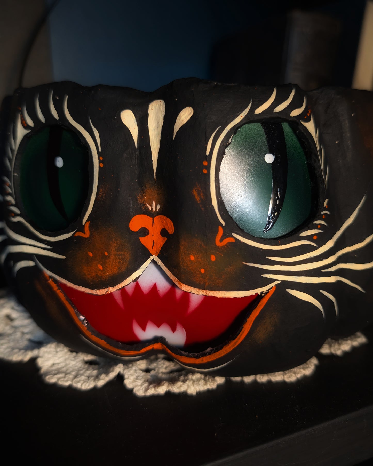 Scaredy Cat Paper Mache Treat Bucket