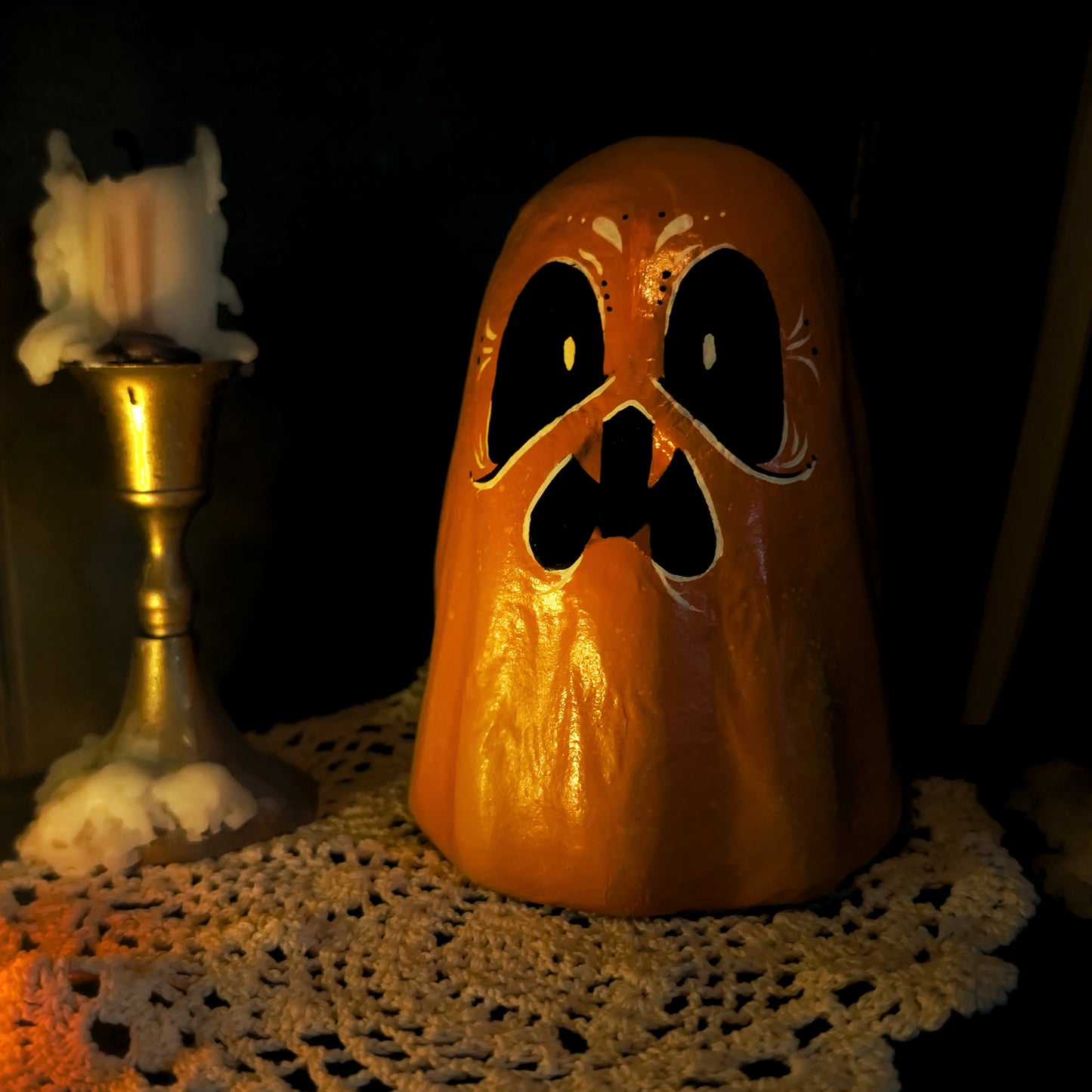 Candy Corn Paper Mache Ghost