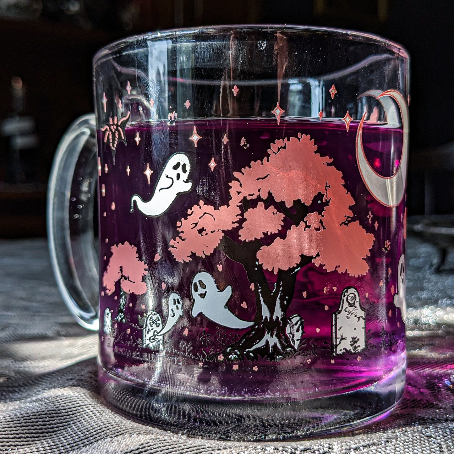 Cherry Blossoms at the Cemetery Glass Mug