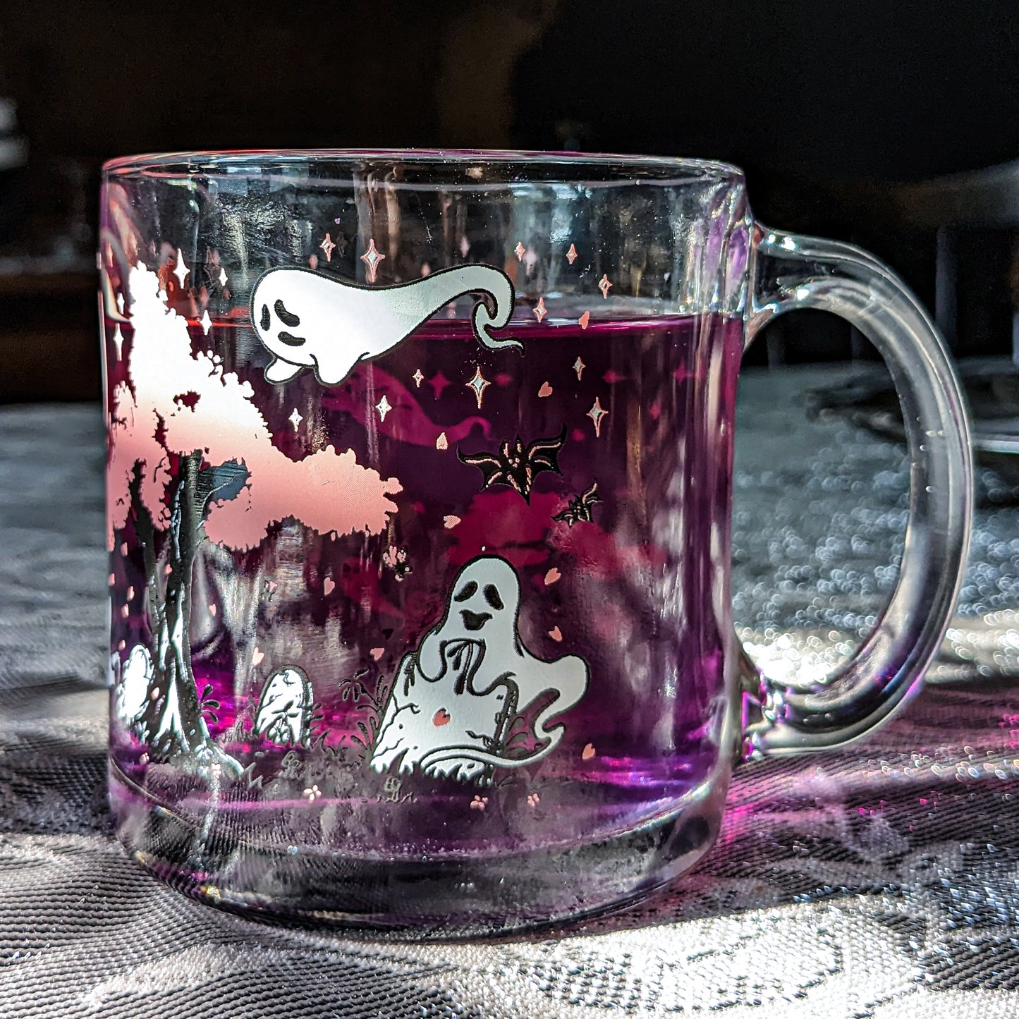 Cherry Blossoms at the Cemetery Glass Mug