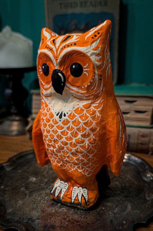 Magical Owl Paper Mache Halloween Decoration