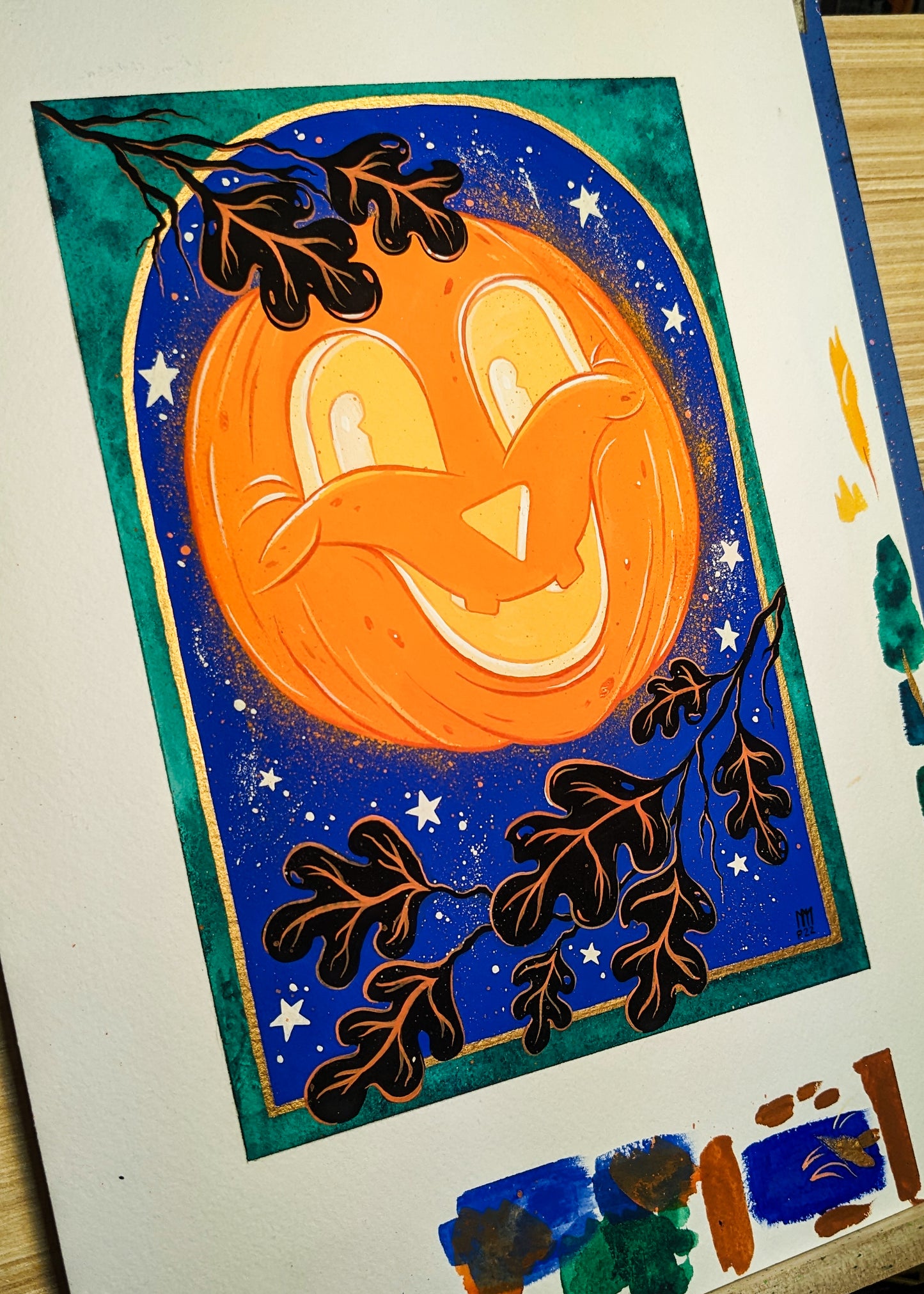 The Moon Celebrates Halloween! Giclee Print