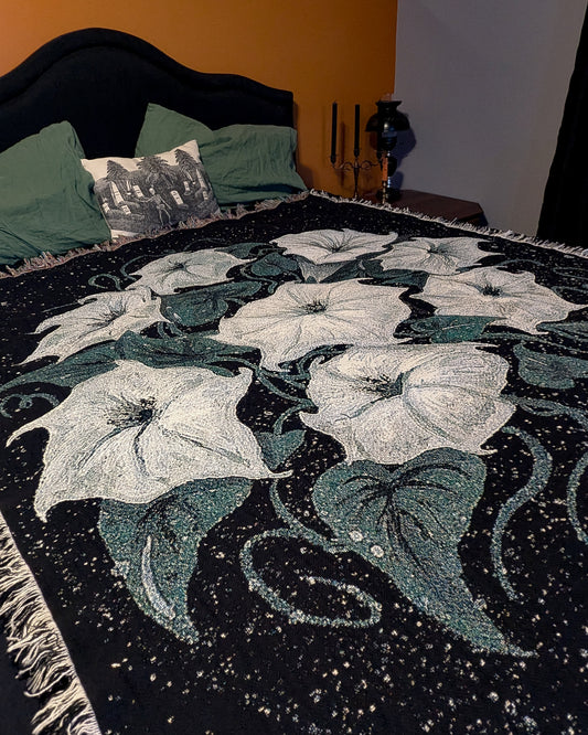 My Beloved Datura Tapestry Blanket