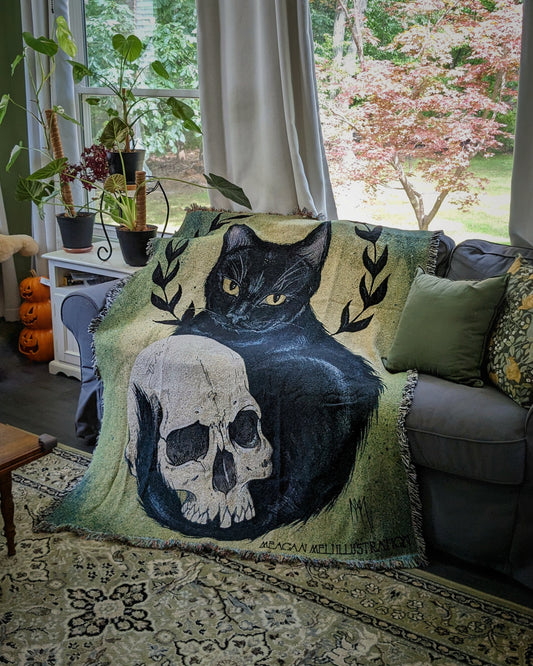 Embracing Death Tapestry Blanket