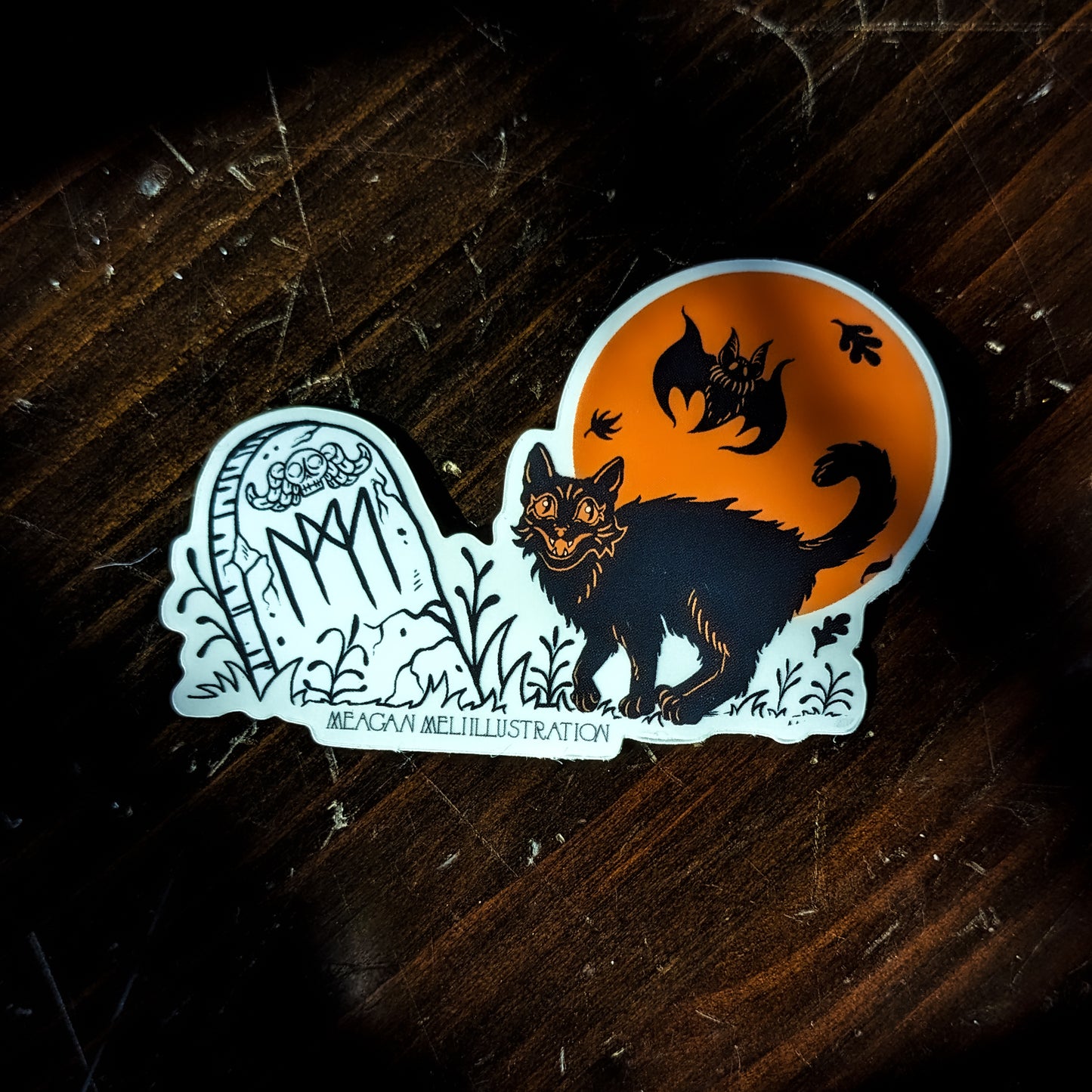 Black Cat at my Tomb Sticker