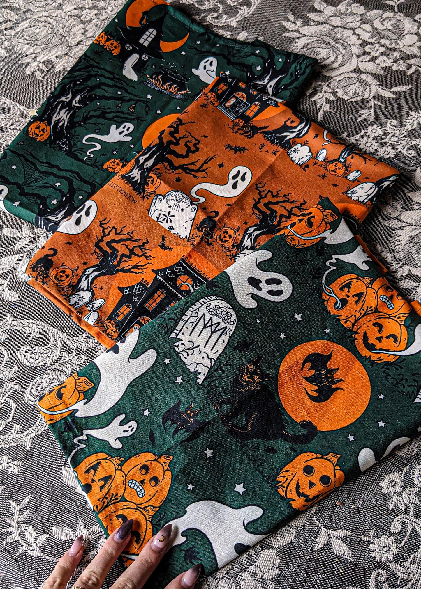 Halloween at the Witches' Forest Tea Towel