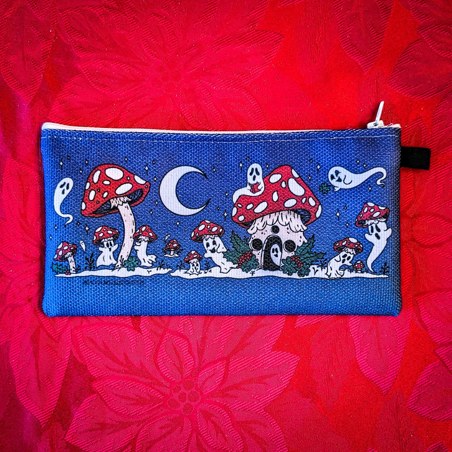 Mushroom Ghosts in the Snow Pencil Case