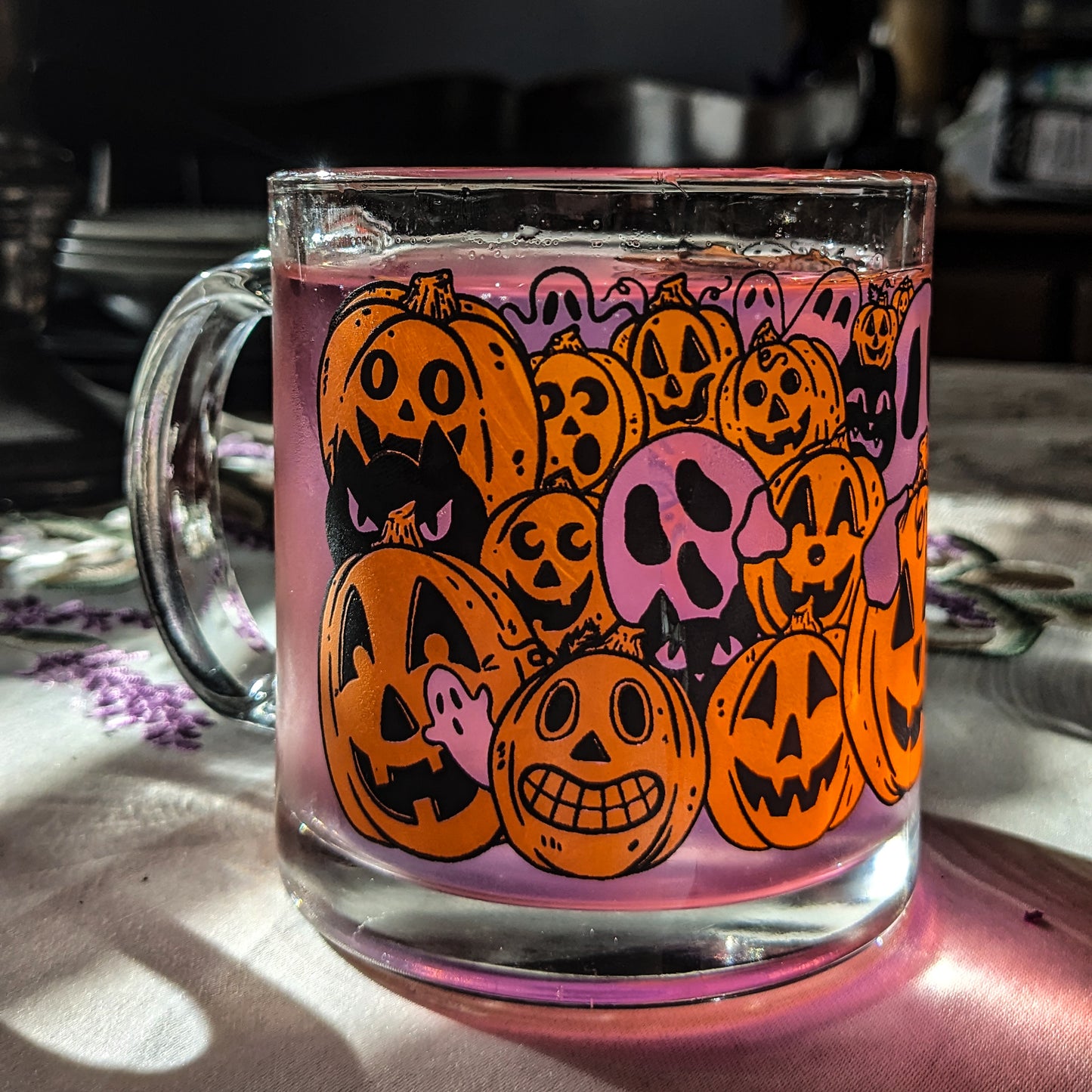 Pumpkin Playtime Vintage Inspired Glass Mug