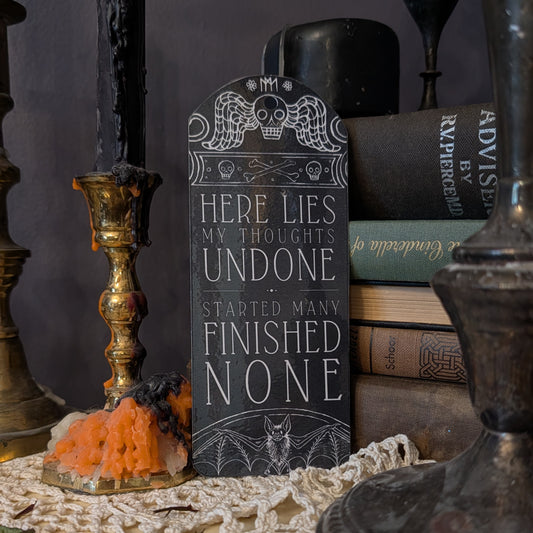 Here Lies My Thoughts Bookmark