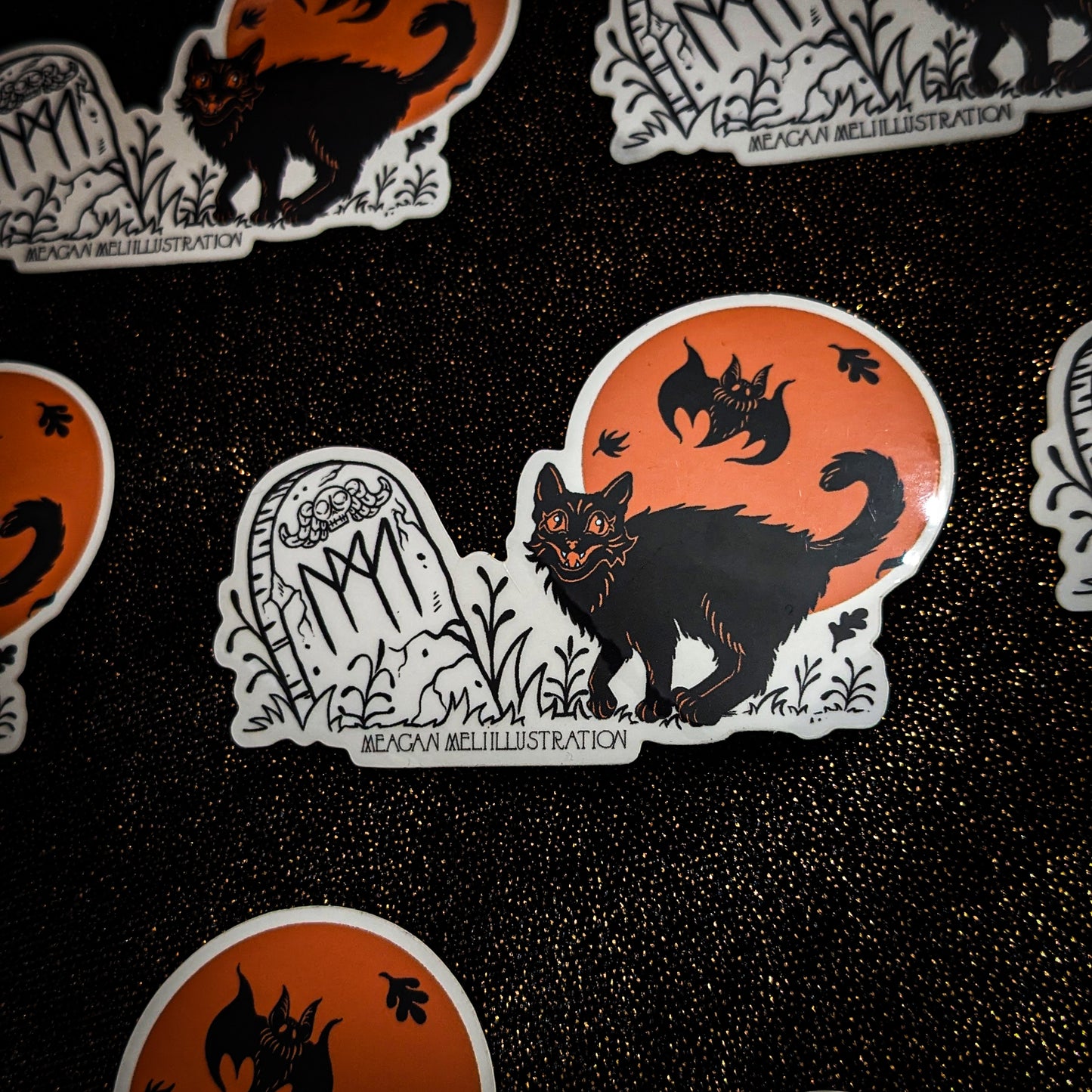 Black Cat at my Tomb Sticker