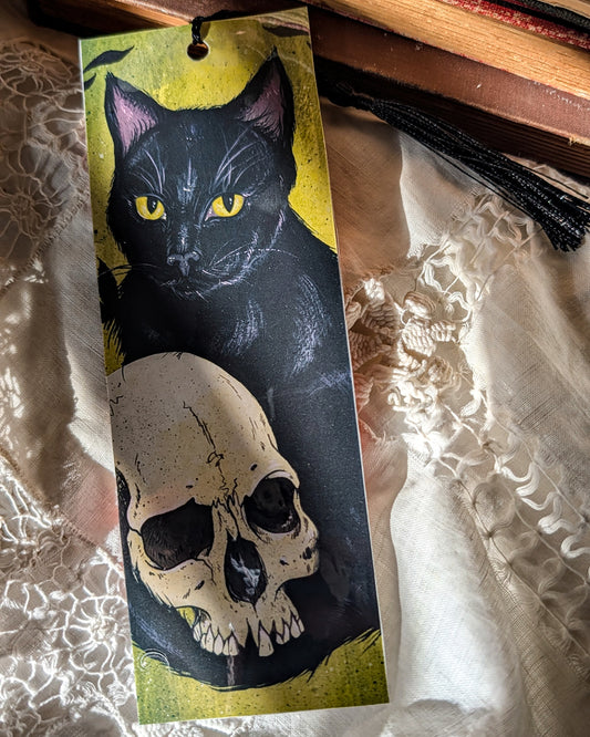 Black Cat/Halloween Witch Bookmark