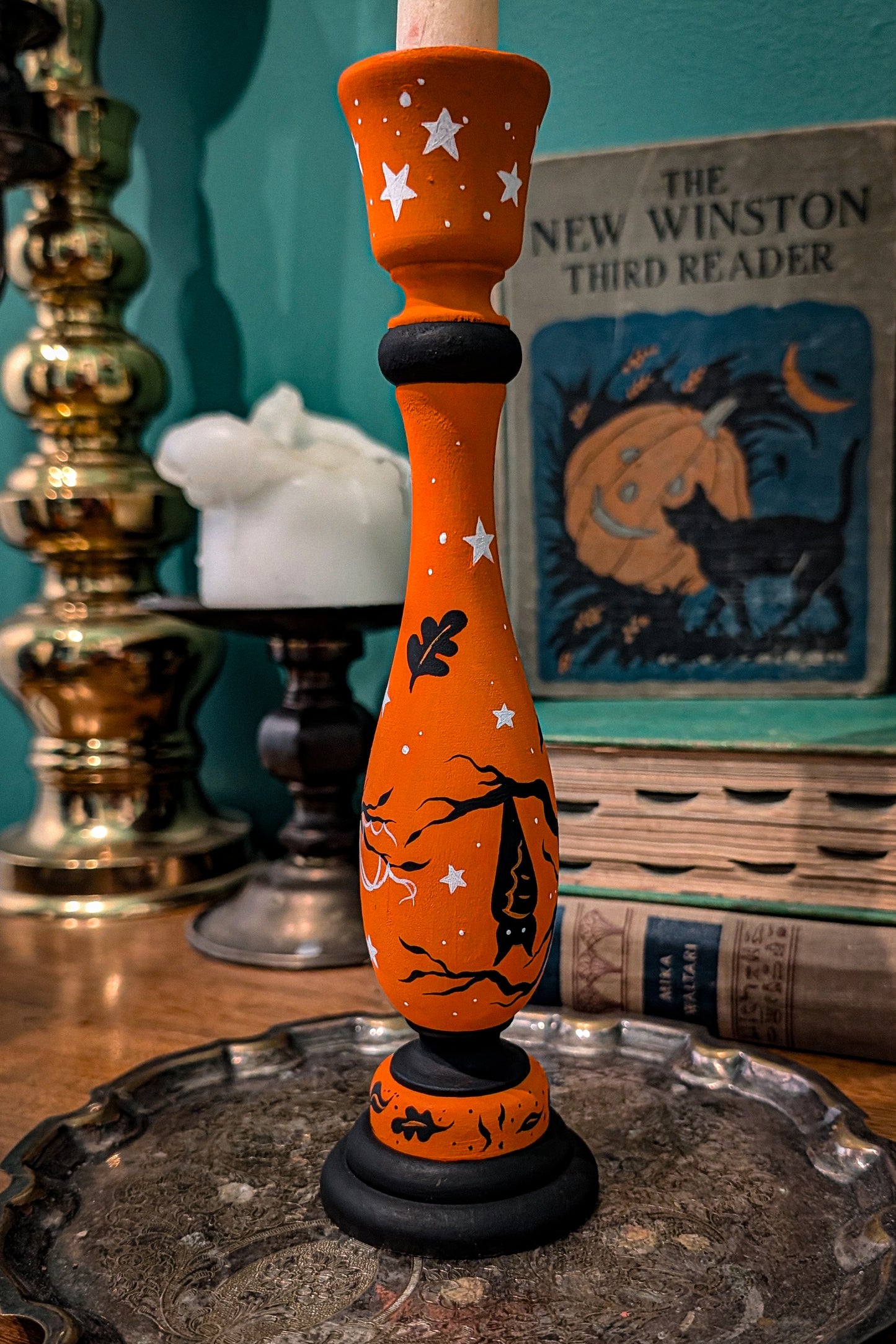 Haunted Halloween Woods Candlestick