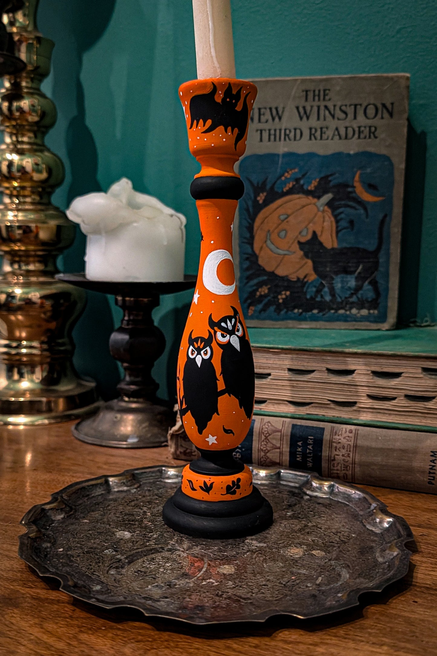 Haunted Halloween Woods Candlestick