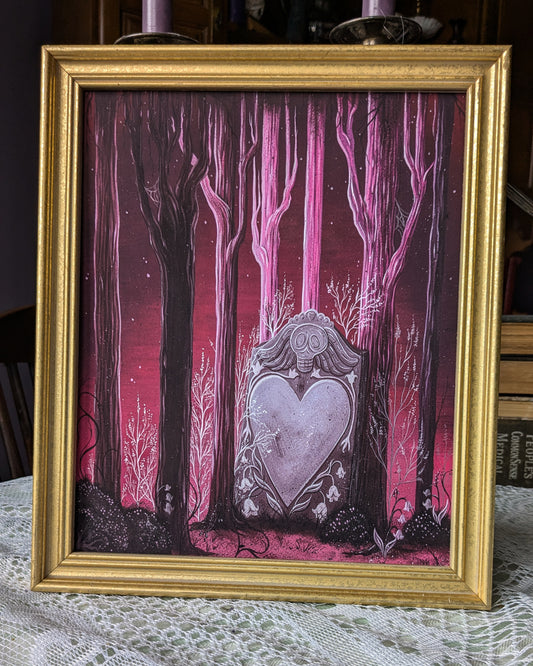 Magenta Magic Gold Vintage Framed Print