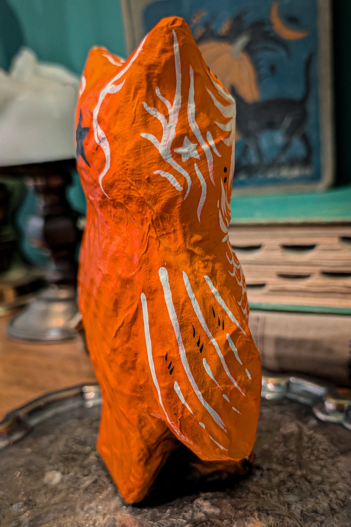 Magical Owl Paper Mache Halloween Decoration