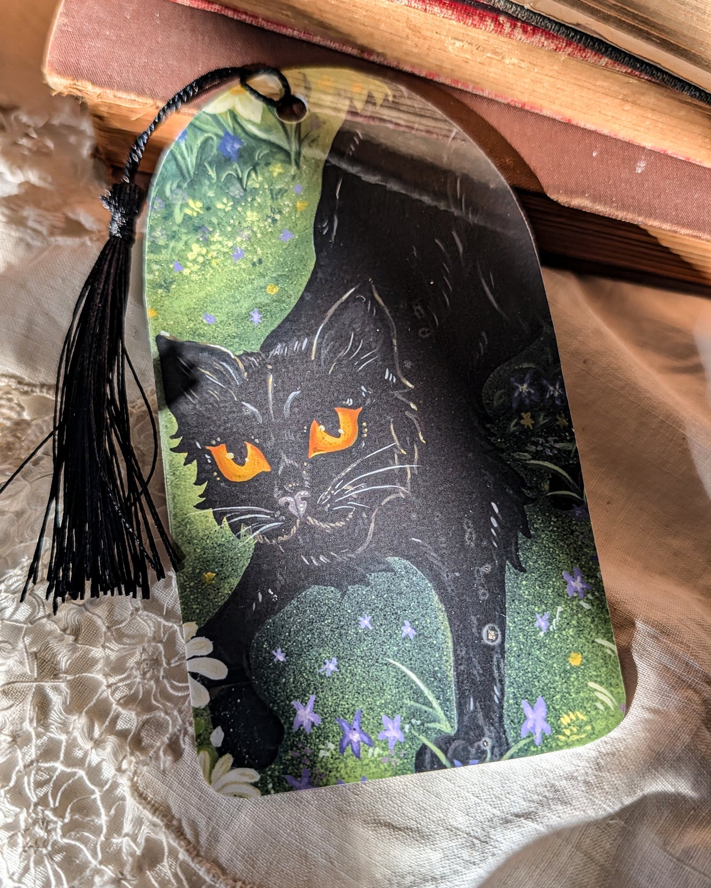 Black Cat & Tombstone Bookmark