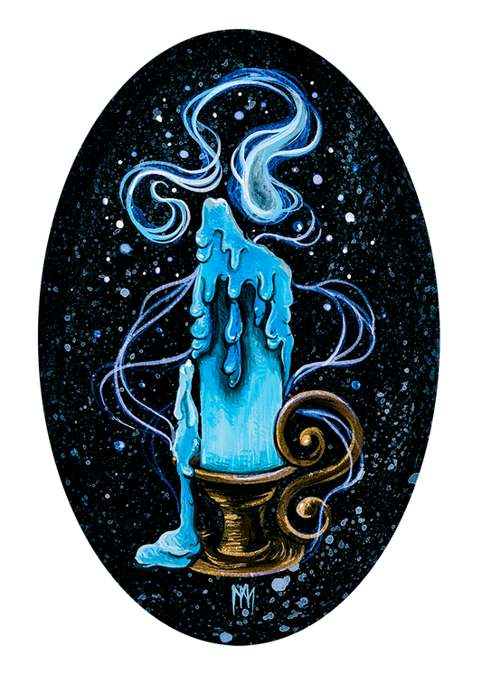 Blue Ghost Candle Giclee Print