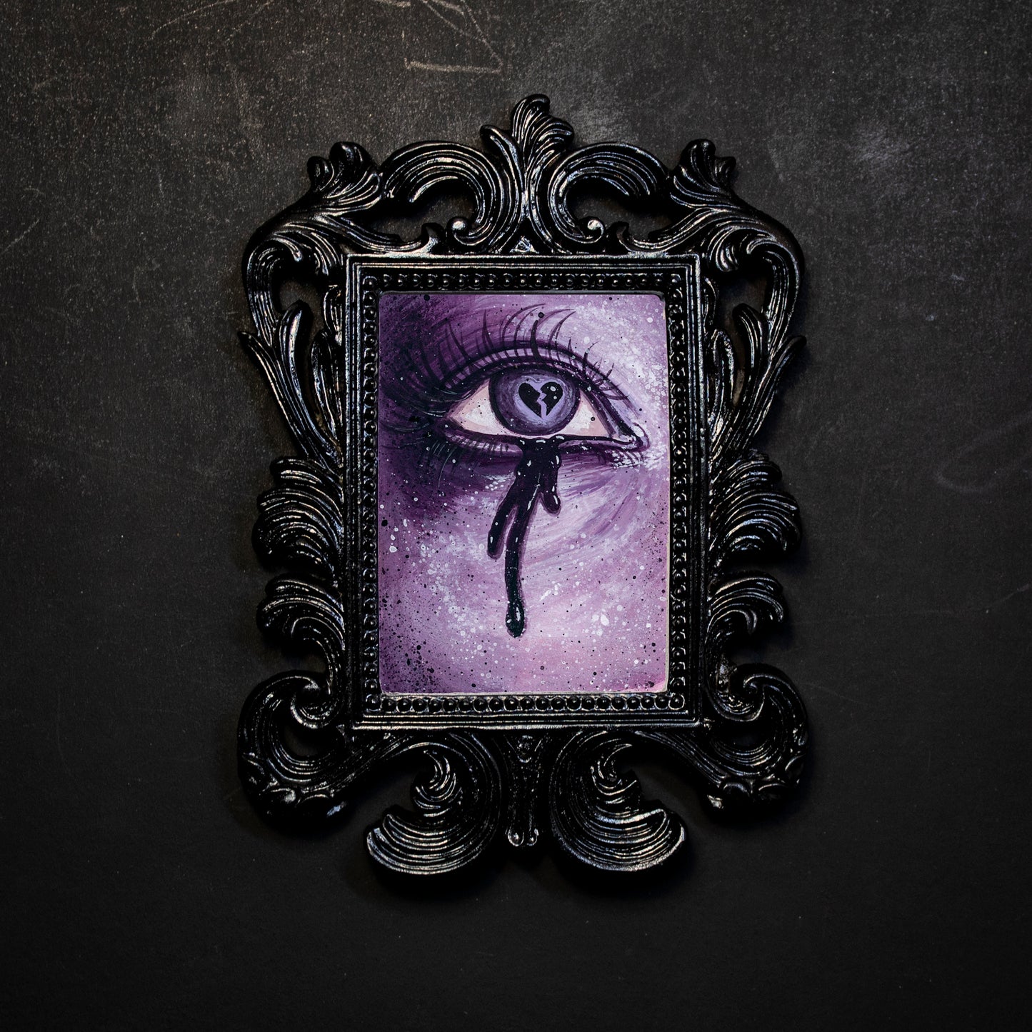 Heart Broken Lover's Eye - Purple Small Framed Print