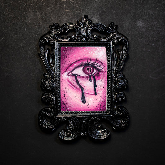Heart Broken Lover's Eye - Pink Small Framed Print