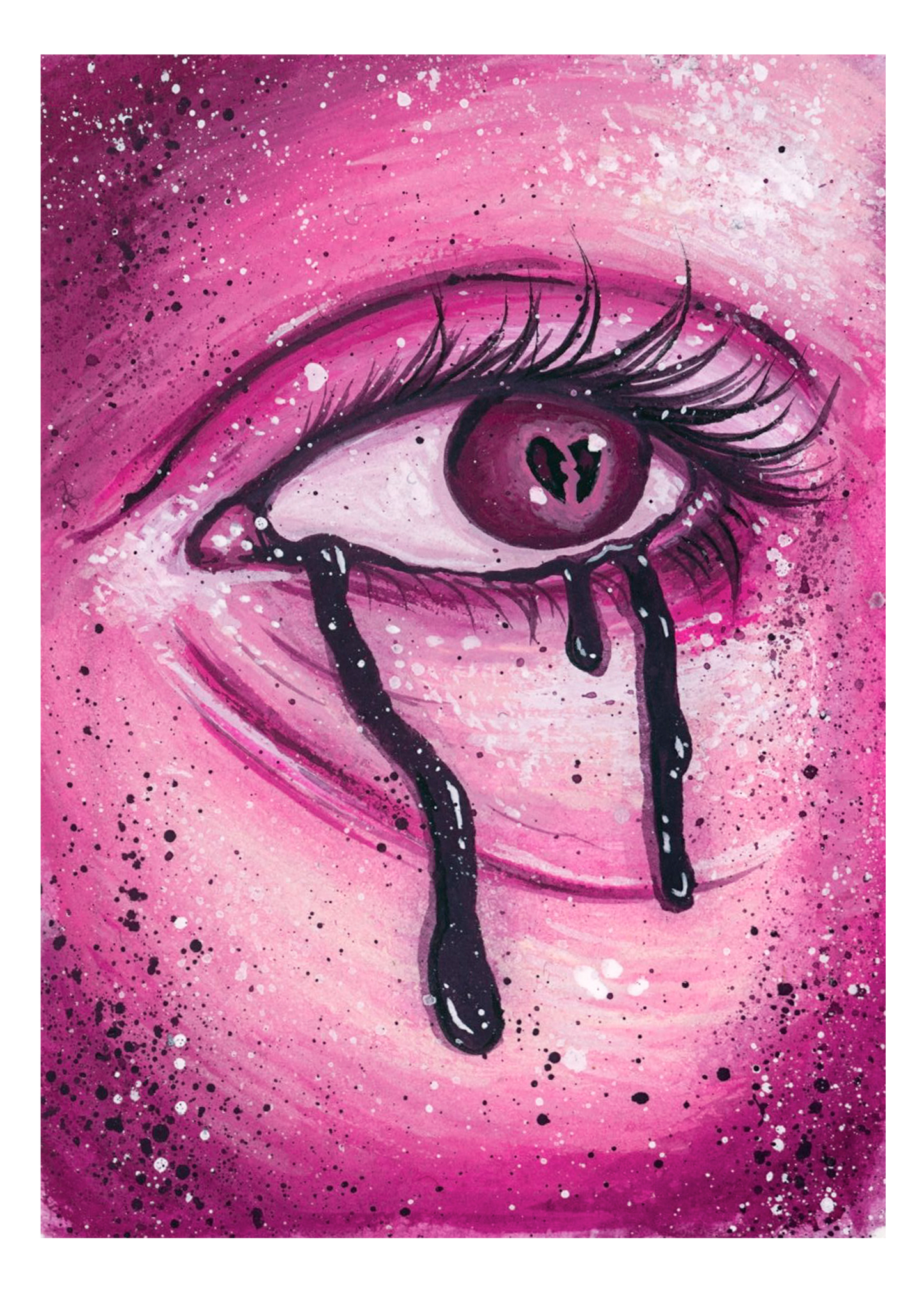 Heart Broken Lover's Eye - Pink Giclee Print