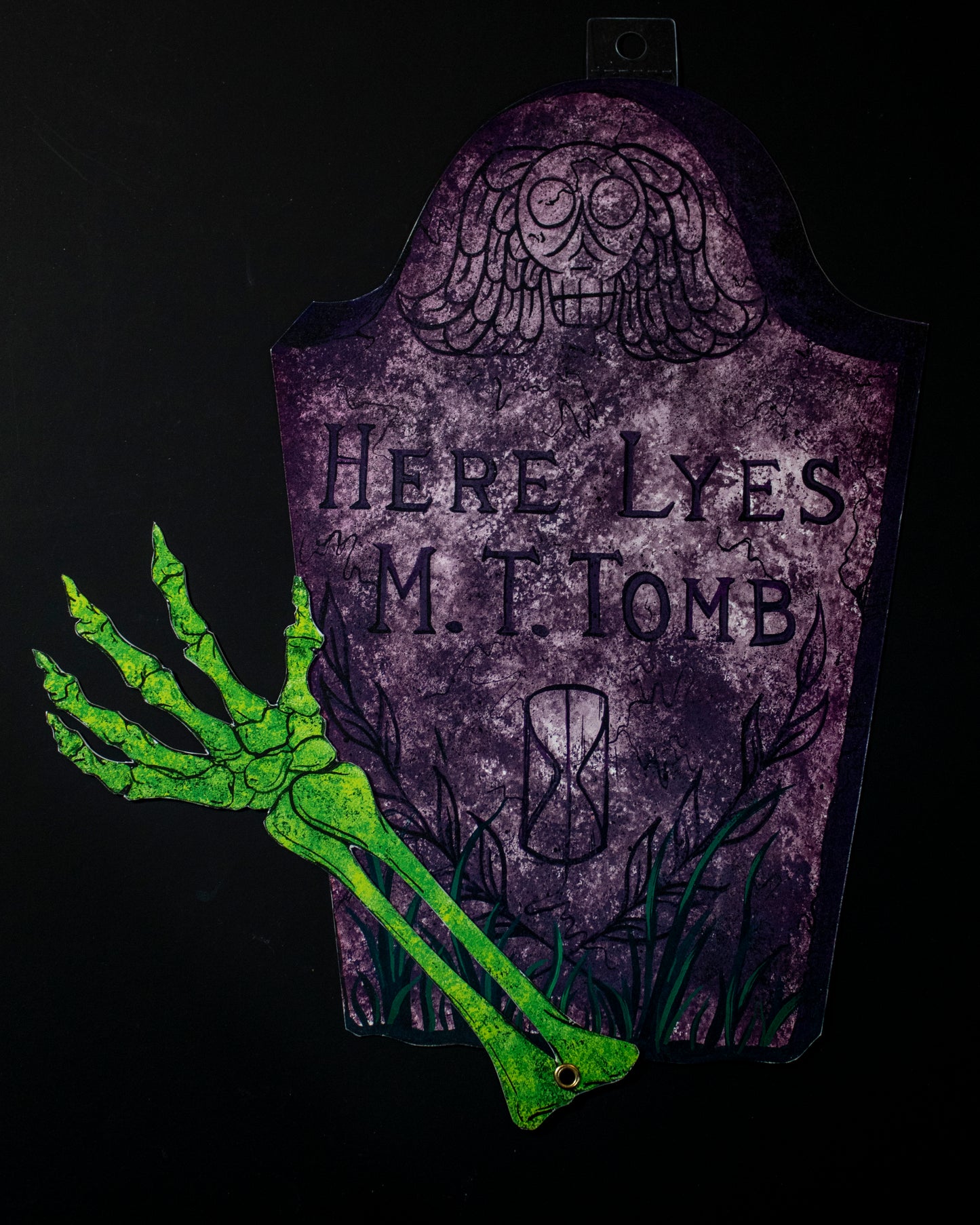 Tombstone w/ Moving Arm Halloween Decoration - Print