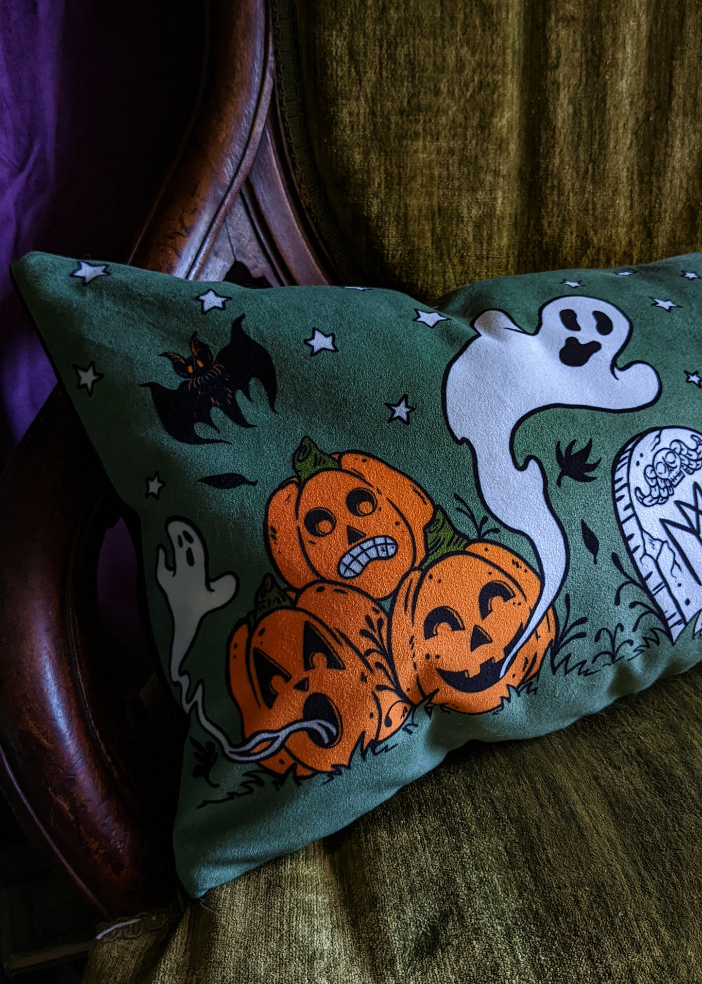 Halloween Spree Velvet Long Pillow Case