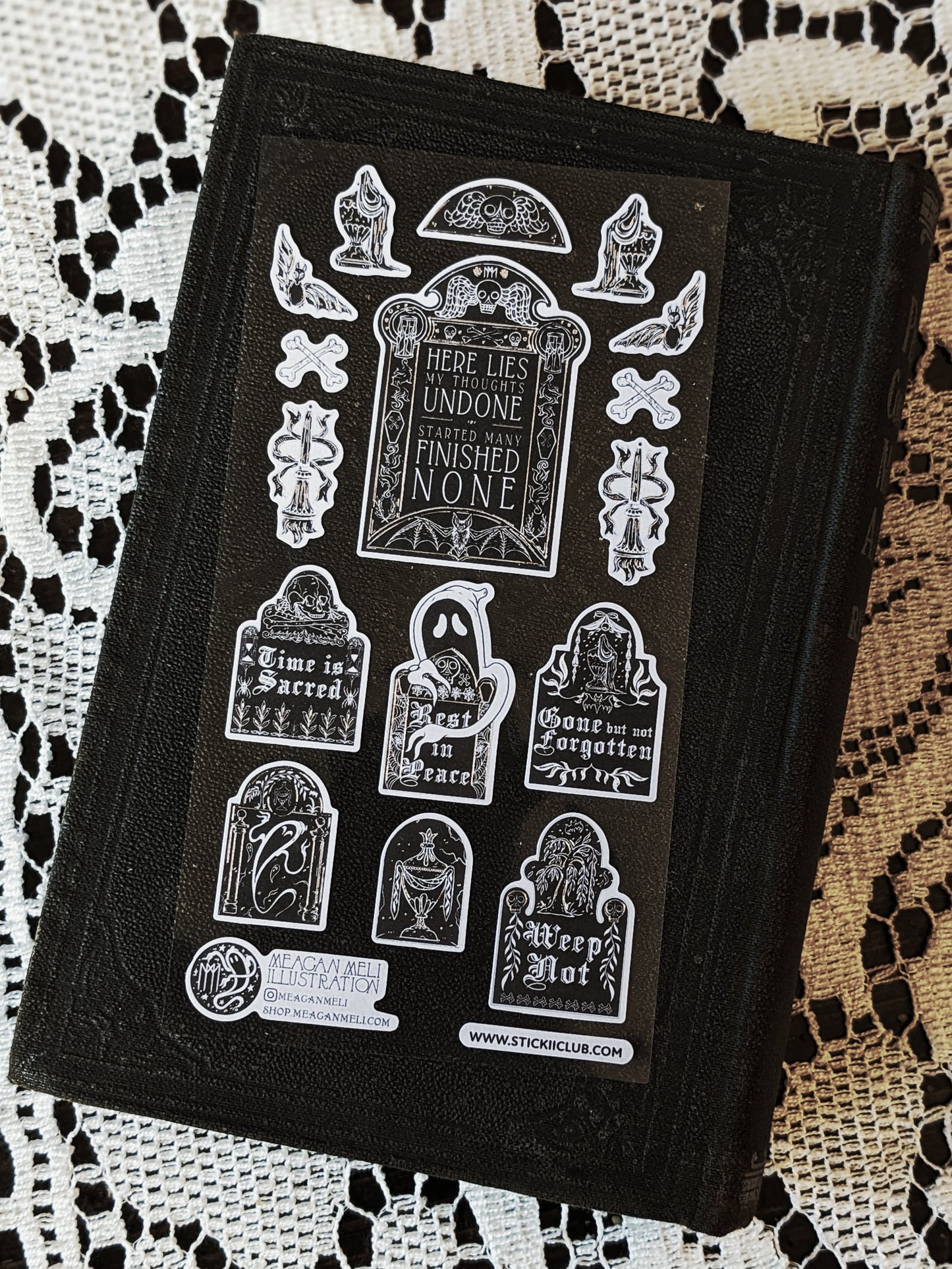 Cemetery Stroll on All Hallows Eve Sticker Sheet