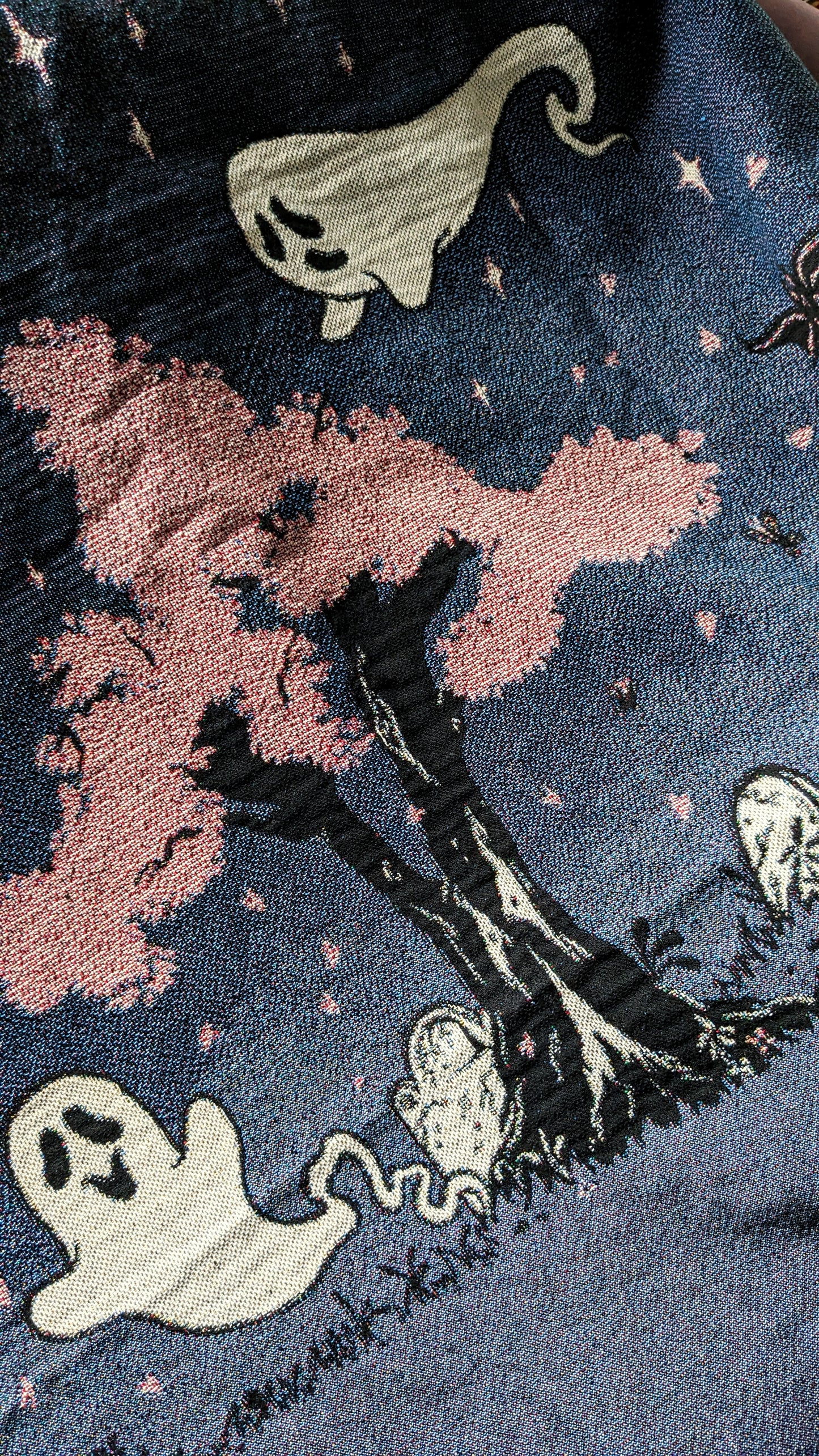 Cherry Blossoms at the Cemetery Tapestry Blanket