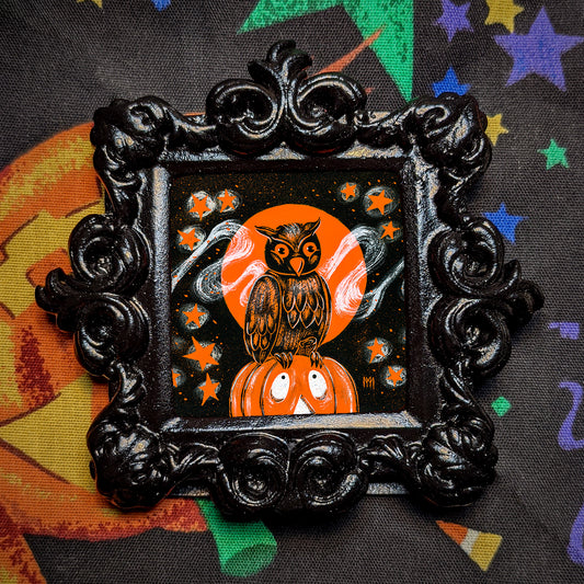 Spooky Owl Small Framed Print